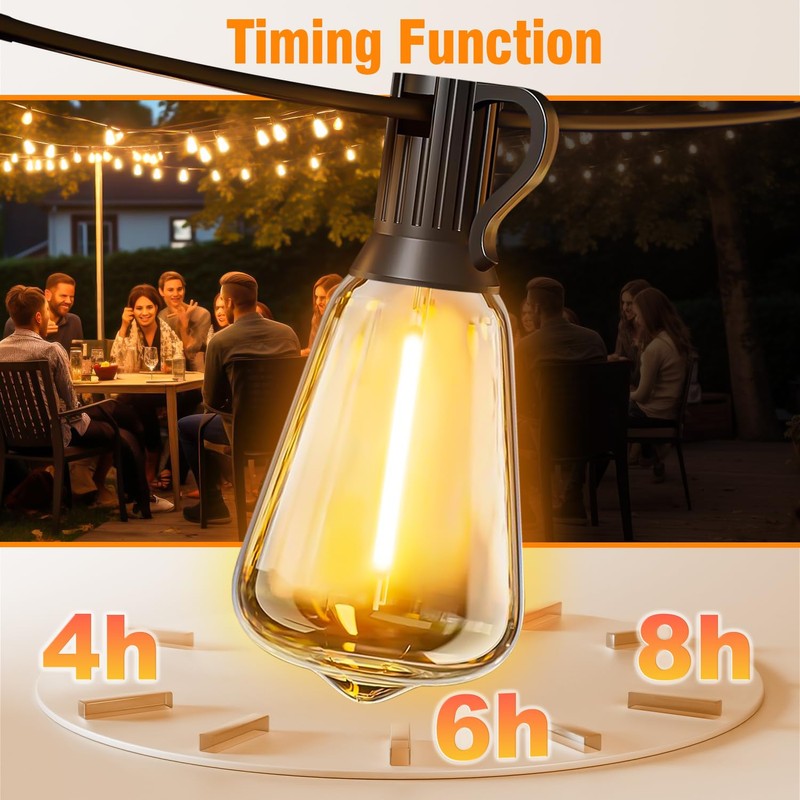 Skoiuc 100FT Solar String Lights Outdoor Waterproof with Remote &