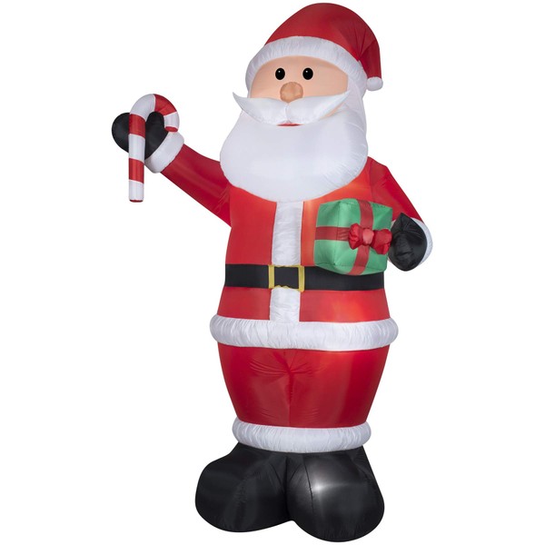 Gemmy Industries 36715 12', Giant, Air Blown Santa with Gift and Candy Cane