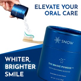 SNOW SNOW Magic Toothpaste Whitening Booster Powder - Teeth Whitening & Brightening Powder - Oral Care with Calcium Carbonate and Hydroxyapatite, Great Addition to Teeth Kits Lavender & Mint Flavor, 18g