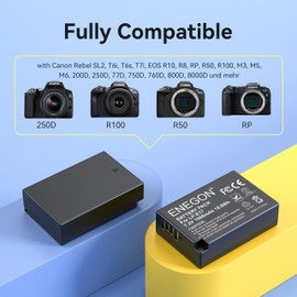 ENEGON LP-E17 Battery 2-Pack 1500mAH and 20W Dual Battery Fast Charger Kit Compatible for Canon EOS R10, R8, RP, R50, R100, M3, M5, M6, 200D, 250D, 77D, 750D, 760D, 800D, 8000D and More P7800