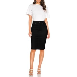 Hybrid & Company Womens Super Comfy Stretch Denim Skirt SK44876 Black 12
