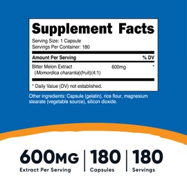 Nutricost Bitter Melon 600mg, 180 Capsules (3 Bottles)