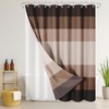 Nesphy Shower Curtain and Liner, Brown Striped 3 in 1