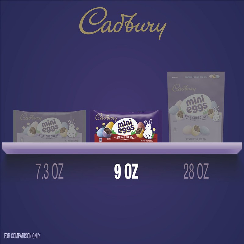 CADBURY MINI EGGS Dark Chocolate, Easter Candy Bag, 9 oz