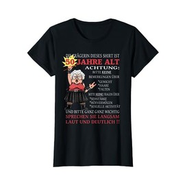 Women's T-Shirt with German Text "Die Dame ist 50 Jahre Old" ("The Dame Is 50 Y, black