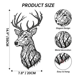 Deer Head Metal Wall Art - Rustic Cabin Decor