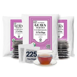225 Natural Guava Leaves Tea Bags, Te De Hojas De Guayaba, Premium Guava Leaf Tea, Caffeine Free Herbal Tea, Non-GMO, Sugar Free by Akshit