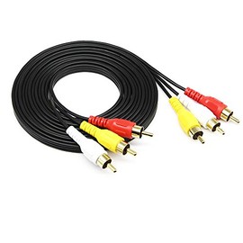 RCA to RCA AV Camcorder Video Cable,3RCA Male to 3RCA Male Plug Stereo Audio Video AUX Cable for Smartphones,MP3, Tablets,Speakers,Home Theater QiCheng&LYS (3RCA TO 3RCA 1.8m)