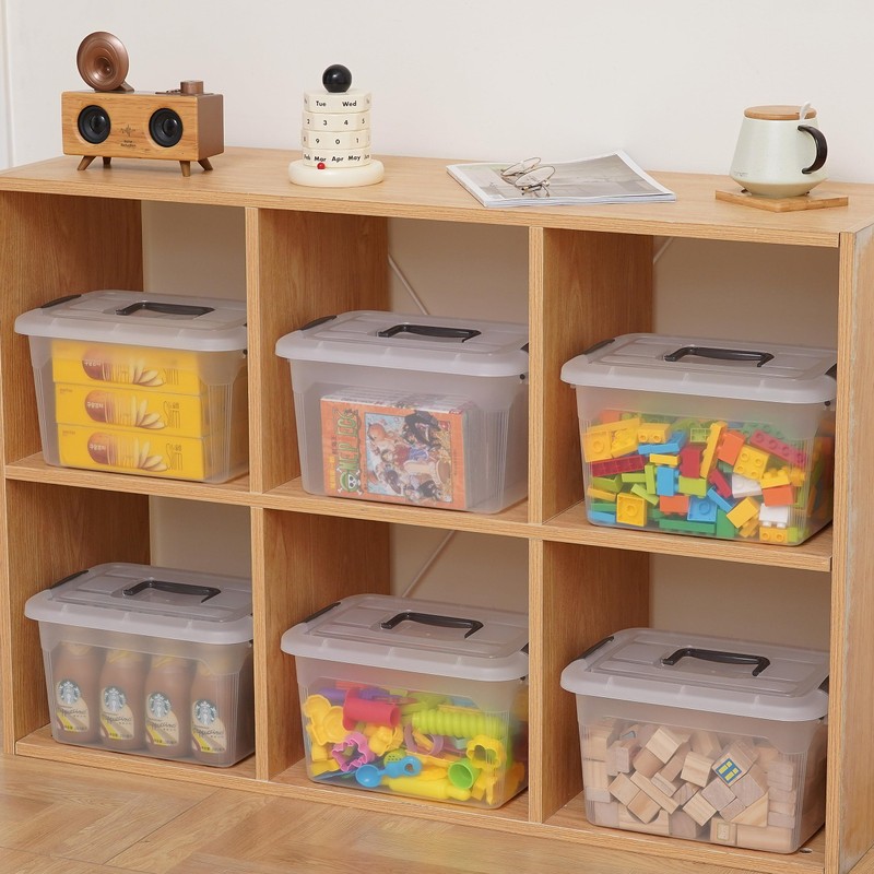 Citylife 6 Packs 8.5 QT Storage Bins with Lids Clear