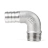 TAILONZ 2pcs 304 Cast Male Barb Fittings, 1/2PT-14mm 90° Elbow