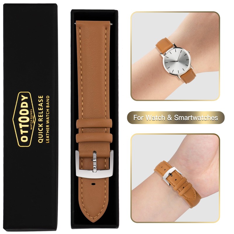 [OTTOODY] Genuine Leather Watch Band, Watch Strap 22mm, 21mm, 20mm,