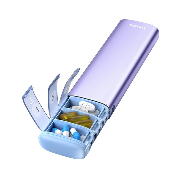 Vaydeer Vaydeer Metal Travel Pill Organizer, 7 Day Weekly Pill