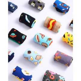 36 Pairs Funny Men's Dress Socks Men's Novelty Socks Crew Socks Cotton Socks Bulk Colorful Socks Set for Women Men (Abstract Pattern)