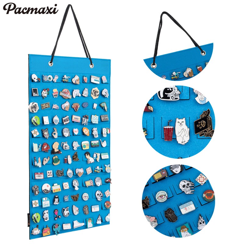 PACMAXI Hanging Brooch Pin Organizer, Display Pins Storage Case, Brooch
