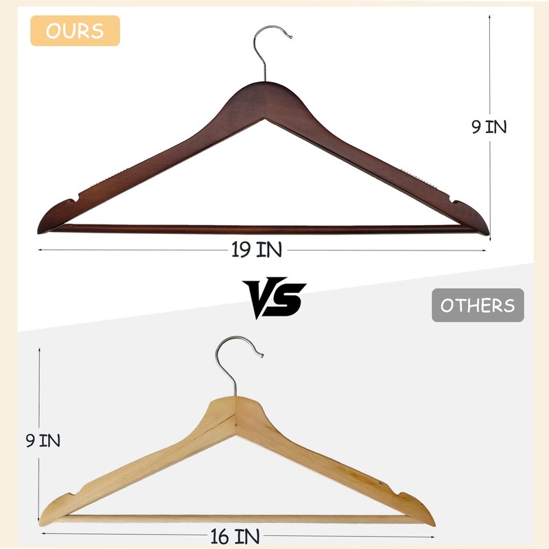 Urby Extra Wide Hangers for Plus Size Clothes, Ganchos para