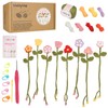 WaldyWop Crochet Kit for Beginners - 8 Flower Bookmarks Knitting