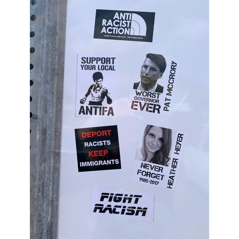 Deport Racists Keep Immigrants 3" X 3" Vinyl Sticker UV