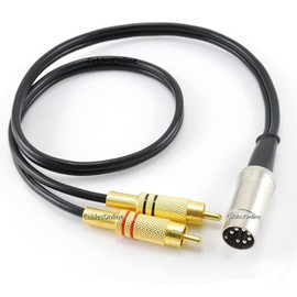 CablesOnline 2ft 7-Pin Din Male to 2-RCA Male Professional Grade Audio Cable for Bang & Olufsen, Naim, Quad...Stereo Systems (BO-2702K)