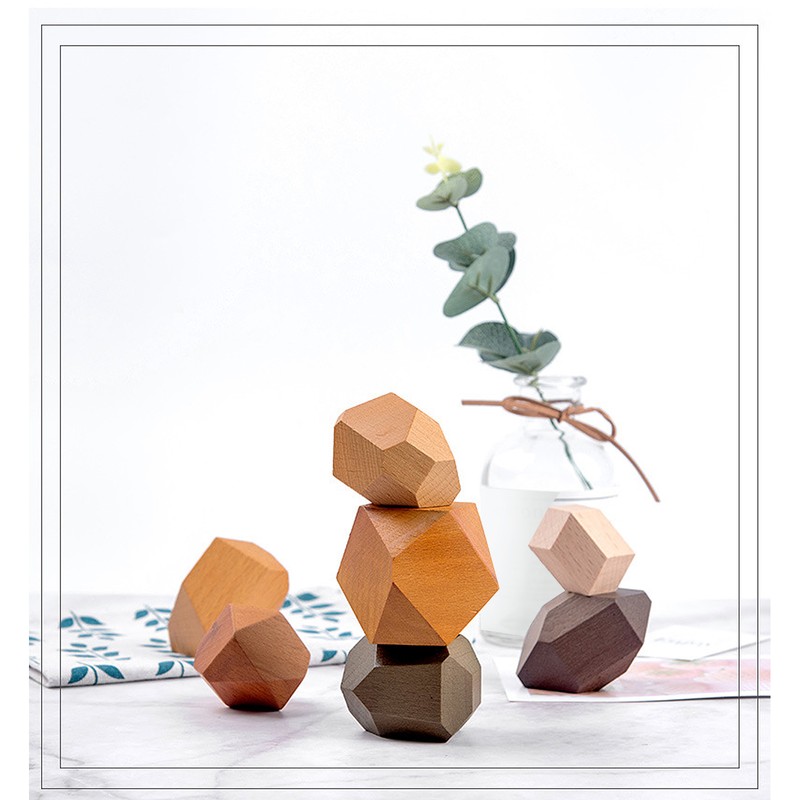 Wooden Stacking Game Building Blocks Educational Desktop Games for Kid