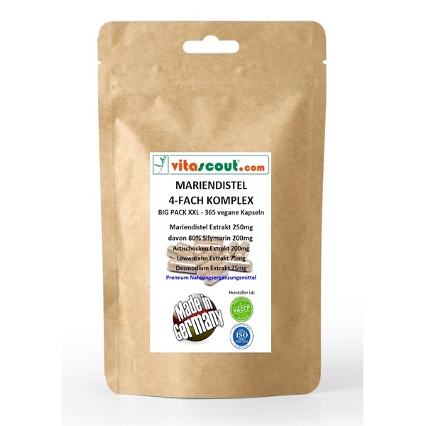 Milk Thistle Artichoke Dandelion Desmodium 4-Way Complex - 365 Capsules