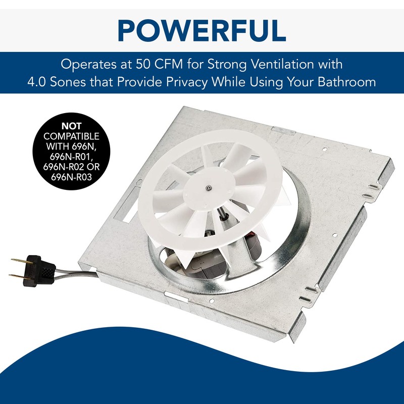 Broan-NuTone C350BN Replacement Motor/Wheel (NuTone 696N A housing), 50 CFM,,