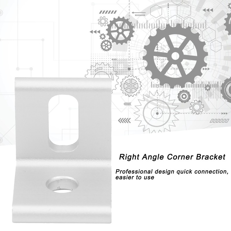 10Pcs Right Angle Corner Bracket 90° Aluminum L Shaped Fixed