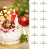 12pcs Candle Plate Iron Material 7x6.5cm/2.8x2.6in Gold Stable Reliable Decorative
