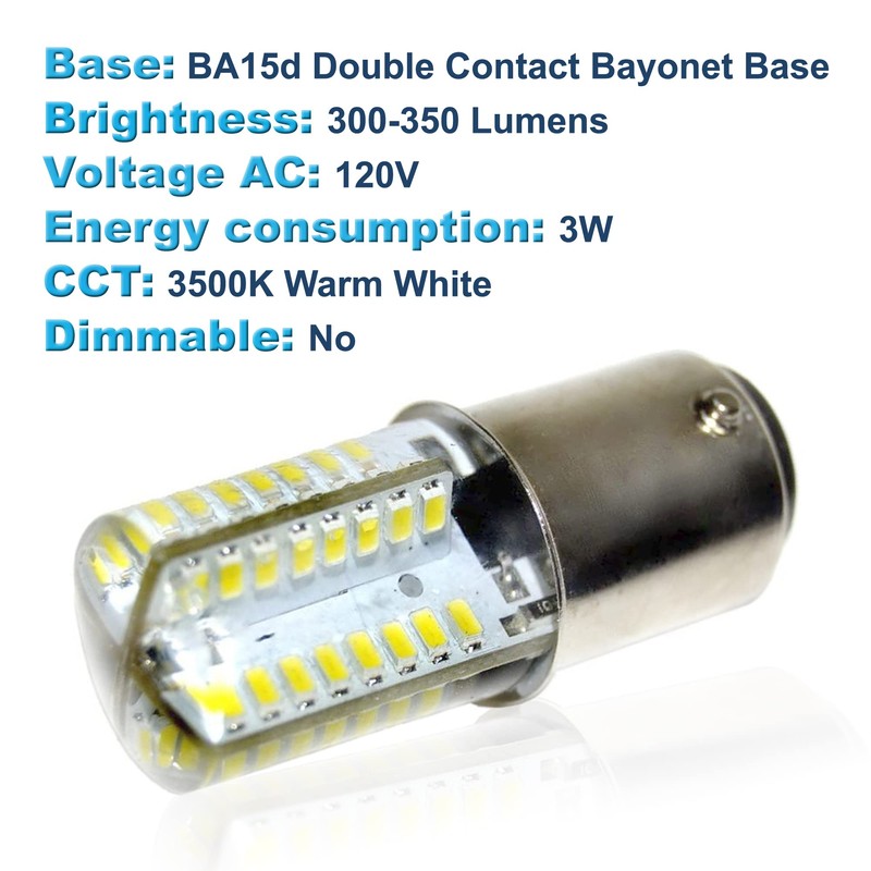 HQRP 110V LED Light Bulb Warm White Compatible with Bernina