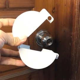 KAFENDA Door Handle Lock - Prevents Access to Keyhole, Easy to Use, Fits Round Door Handles up to 3.5" Diameter and Tap Locks Prevent Water Theft