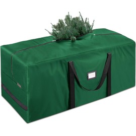 BALEINE 7.5ft Christmas Tree Storage Bag – Heavy Duty 900D Oxford Fabric, Reinforced Handles & Dual Zippers for Tree and Decoration Storage (Green)