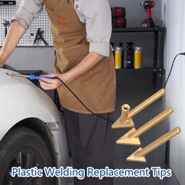 4PCS Plastic Welding Replacement Tips, Soldering Iron Gun Tips, Triangular Welding Head,Used For Plastic Repair, Plastic Welding, Soldering Iron Parts, Fast Heating, Used For Car Bumper Repair