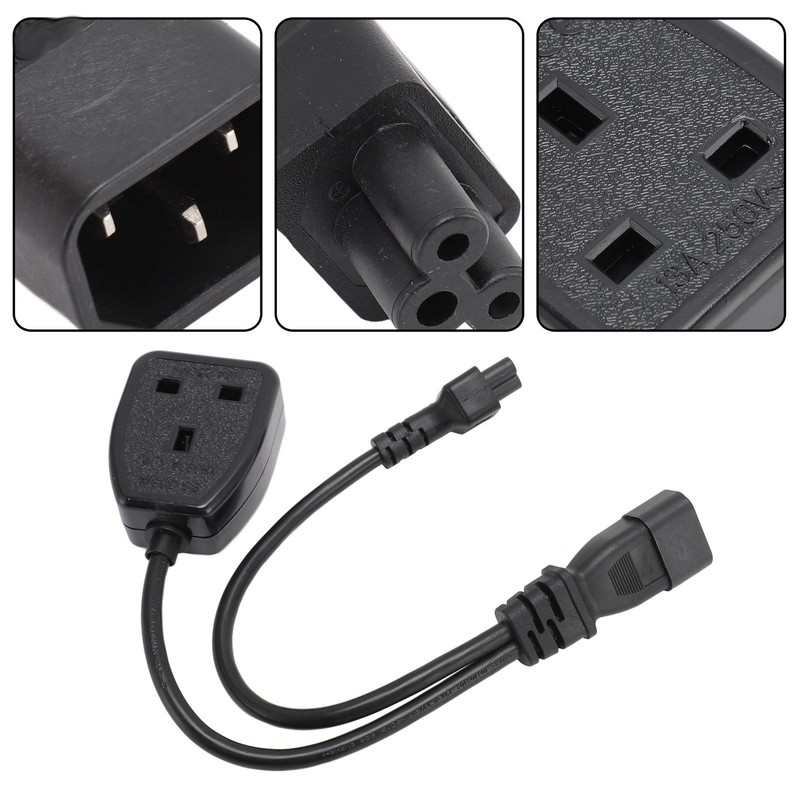 IEC320 C14 Male to C5 and Female Power Cord C14