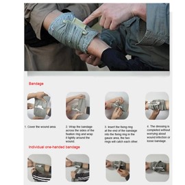 QANYEGN Emergency Bandage, 4Pcs Set Israeli Bandage Set, Israeli Bandage Compression Curve Gauze Piece for Indoor or Outdoor Traumatic Bleeding Injuries (Large)