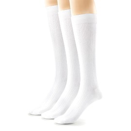 Mens Soft Rayon From Bamboo Dress Socks 3 Pk Seamless Toe Luxurious Crew Socks for Men (White, 13-15)