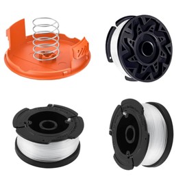 BaolijinMM 3 PCS Trimmer Spool Compatible with Black and Decker A6485 A6481 AF-100 ST5530-GB GLC3630L20-GB, Autofeed Nylon Replacement Spools (3 Spool +1 String +1 Cover Cap)