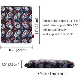 Funda para libros para amantes de los libros, protector de libros para libros de bolsillo, tela lavable, fundas para libros con cremallera, tamaño M, 27,9 x 22,6 cm