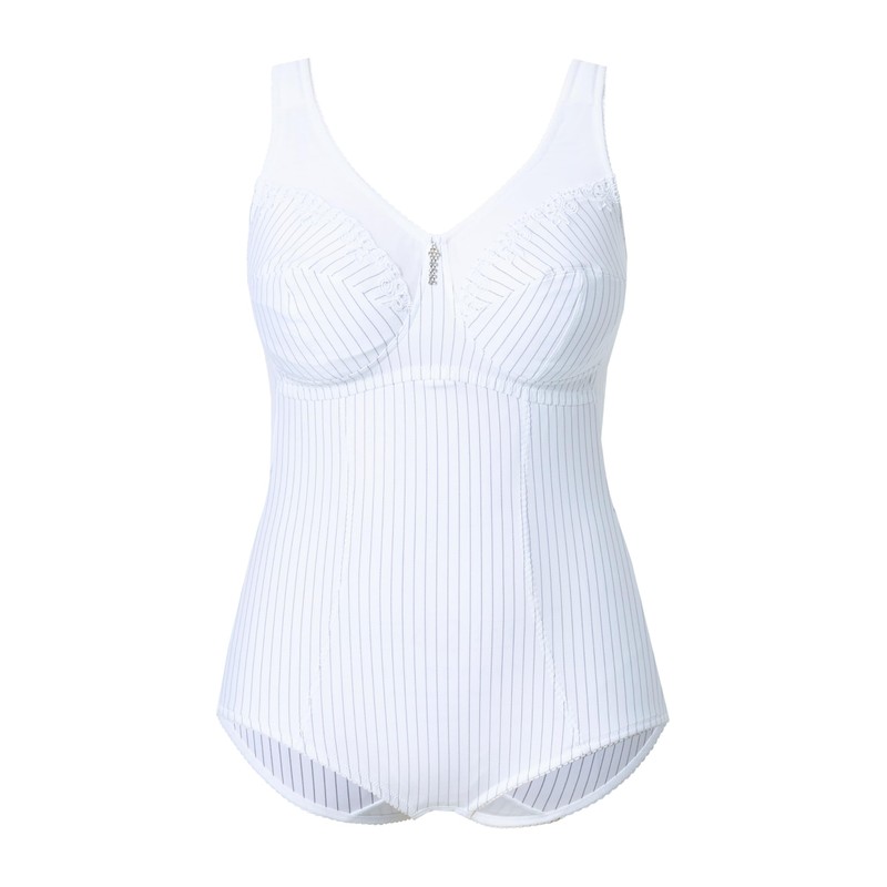 Ulla Popken Ladies Plus Size Plus Size Pinstripe Shaping Bodysuit