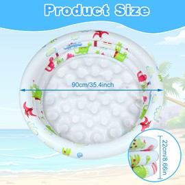 DIELOVEHUA Paddling Pool Diameter 90 x 22 cm, Inflatable Pool Children, Swimming Pool Children, Round Swimming Pool, Children's Pool for Gardens, Outdoors, Beaches