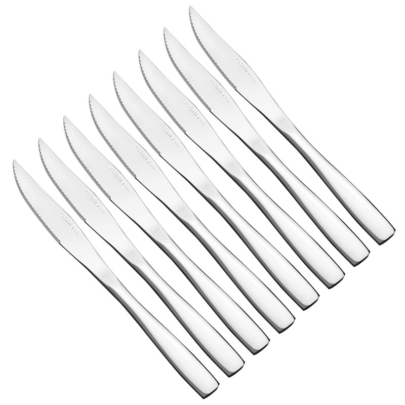 Eagrye Cuchillo de Carne de Acero Inoxidable Juego de 8,