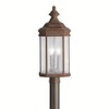 Kichler 9918TZ Kirkwood Outdoor Post Mount 3-Light, Tannery Bronze