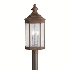 Kichler 9918TZ Kirkwood Outdoor Post Mount 3-Light, Tannery Bronze
