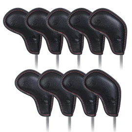 Craftsman Golf Magnetic Headcover Set for Golf Iron Headcovers Black 9pcs Understated with Embossed No.