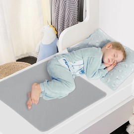 Bed Pads Washable Waterproof(2 Pack, 34 x 36), Washable and Reusable Pee Pads Anti Slip Incontinence Underpad Sheet Protector for Adults, Elderly, Kids, Toddler and Pets, White and Gray