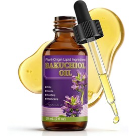 Aceite de Bakuchiol Orgánico Prensado en Frío para el Rostro - Suero de Bakuchiol con Jojoba y Vitamina E, Cuidado Facial Hidratante y Reafirmante Antienvejecimiento, Aceite Facial de Ingredientes Naturales para Arrugas, Reafirma y Restaura (60ml)