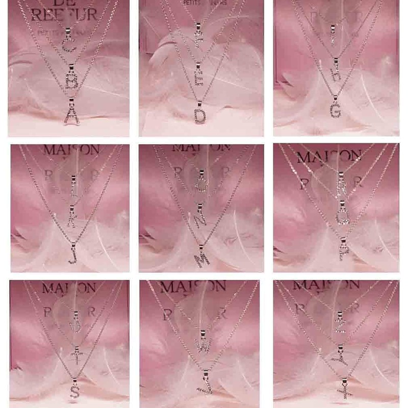 Loqimu Paquete de 3 conjuntos de joyas con iniciales, anillos