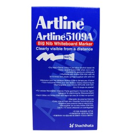 Artline 5109A Big Nib (Extra Thick) Whiteboard Marker Pen. Black Ink. Refillable.