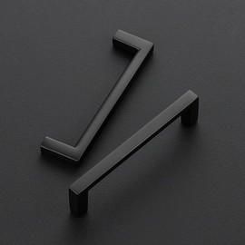 Ravinte 15 Pack Matte Black Cabinet Pulls Slim Kitchen Cabinet Handles 3.75 inch Hole Center Drawer Pulls Kitchen Drawer Handles Cabinet Hardware Square Kitchen Cabinets Cupboard Pulls