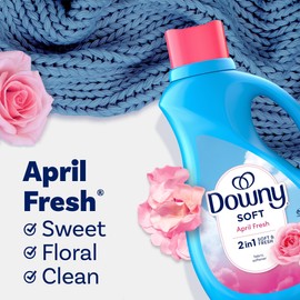 Downy Soft, 2 in 1 Soft and Fresh Liquid Fabric Softener, April Fresh, 140 fl oz, 190 Loads, Fabric Conditioner Liquid provides softness and freshness for fabrics