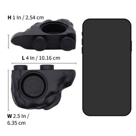 Pangea Silicone Gecko Feeding Ledge - Magnetic Mini Food Dish for Reptile Tank - 4.125" x 2.625" x 1.18" - Fits 0.5oz Cups (Black)