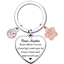 TTOVEN Auntie Gifts Auntie Keyring Auntie Birthday Gifts Mothers Day Gifts Auntie Keyring from Nephew Niece